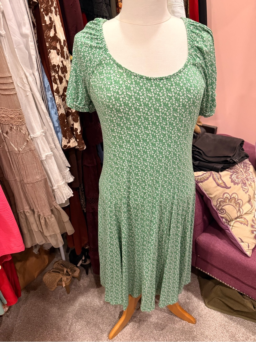 Marks & Spencer Green Floral Midi Dress